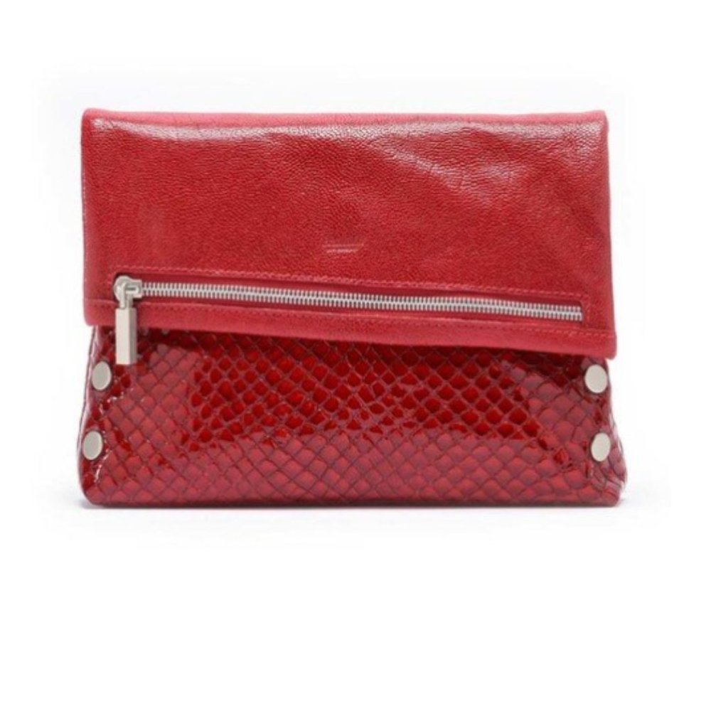 Red Leather Clutch Bag